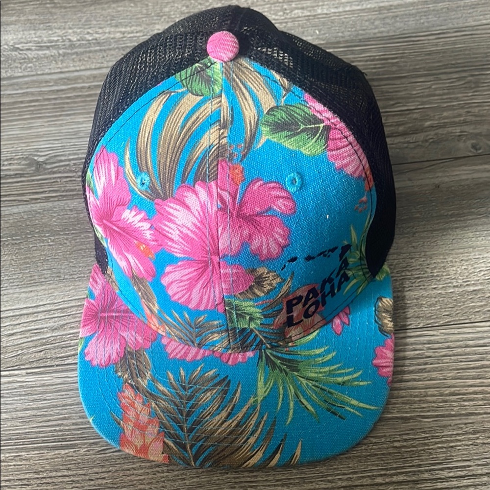 ALOHA Collection Floral Blue and Pink Hat